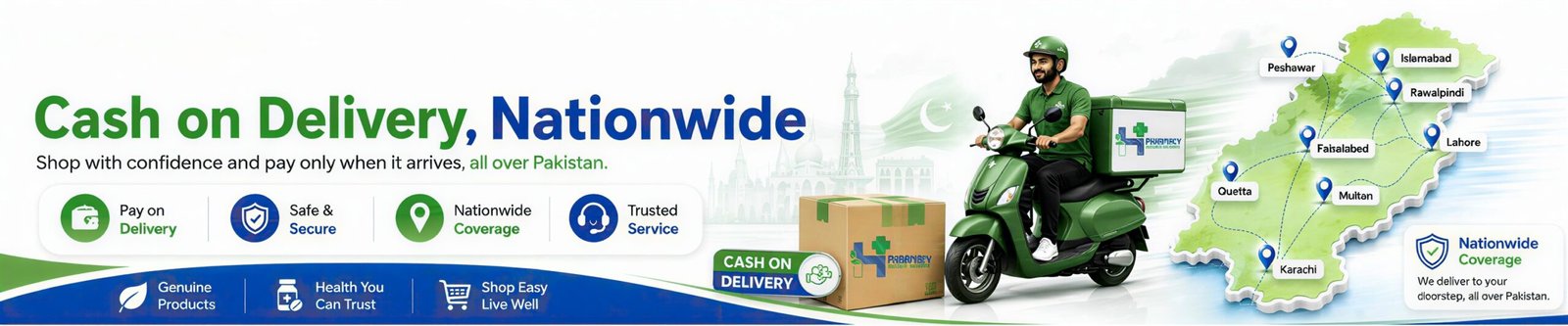 Cash on Delivery, nationwide all over Pakistan
